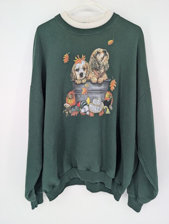 Jerzees Tops - Vintage 90s Dog Gourd Pumpkin Sweatshirt Women's 3X Grandmacore Retro Fall Leaf